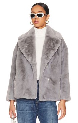Jakke Rita Faux Fur Coat in Grey