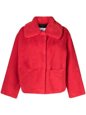 Jakke Traci faux fur coat - Red