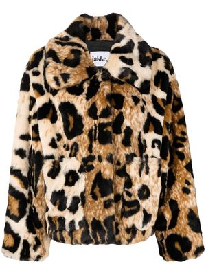 Jakke Traci leopard faux-fur coat - Brown