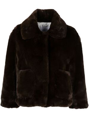 Jakke Traci oversize-collar coat - Brown