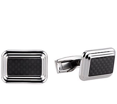 James Michael Men's Stainless Carbon Fiber Cuff Links