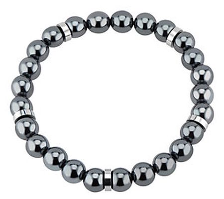 James Michael Stainless & Hemitite Bead Bracele t