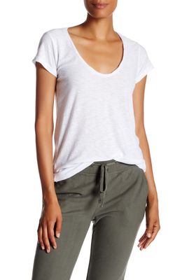 James Perse Deep V-Neck T-Shirt in White