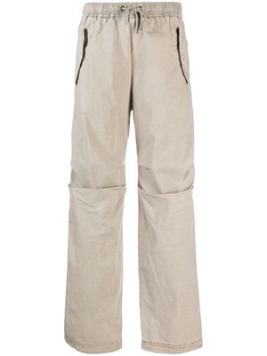 James Perse draped-detail straight-leg trousers - Neutrals