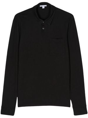 James Perse jersey longsleeved polo shirt - Black