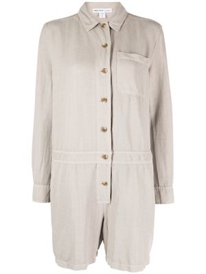 James Perse long-sleeved buttoned playsuit - Grey