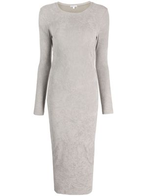 James Perse ruched velvet long-sleeve dress - Grey