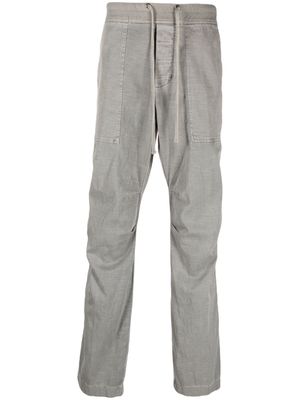 James Perse slub-textured drawstring straight-leg trousers - Grey