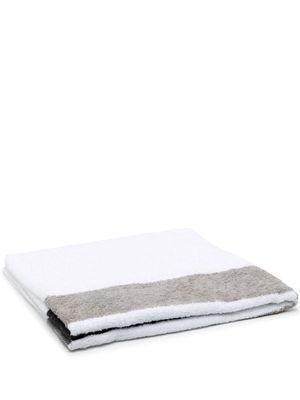 James Perse striped cotton beach towel - White