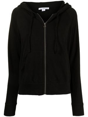 James Perse zipped drawstring hoodie - Black