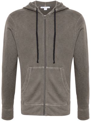 James Perse zipped jersey-fleece hoodie - Brown
