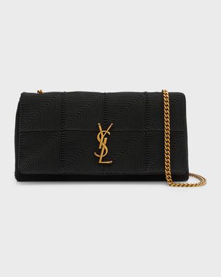 Jamie Medium Cornelly-Effect Satin and Leather Chain Bag