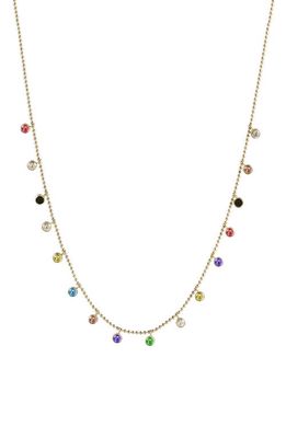 Jane Basch Designs Explosion Cubic Zirconia Frontal Necklace in Gold Multi