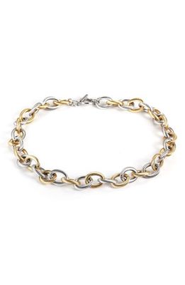 Jane Basch Designs Two-Tone Cable Chain Necklace in Silver And Gold