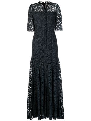JANE Konstance lace-pattern gown - Black