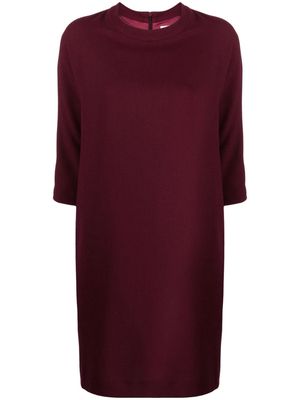 JANE Miami round-neck wool minidress - Purple