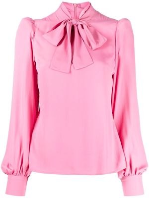 JANE Oleander bow-tie blouse - Pink