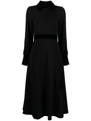 JANE Opera spread-collar midi dress - Black