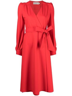 JANE Pasha wrap midi dress - Red