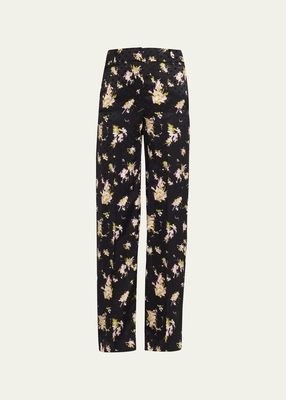 Jane Polka-Dot Trousers with Floral Detail