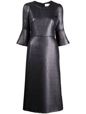 JANE Renata metallic-finish flared dress