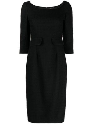 JANE Riviera tweed midi dress - Black