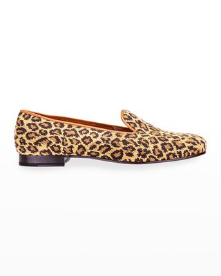 Jane True Needlepoint Cheetah Slippers