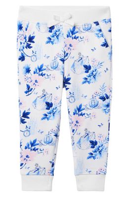 Janie and Jack x Disney Kids' 'Cinderella' French Terry Graphic Joggers in White Multi