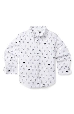 Janie and Jack x Disney Kids' Mickey & Friends All Over Print Button-Down Oxford Shirt in White Multi
