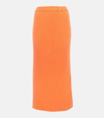 Jardin des Orangers Ribbed-knit cashmere midi skirt