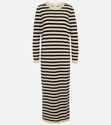 Jardin des Orangers Striped wool and cashmere midi dress