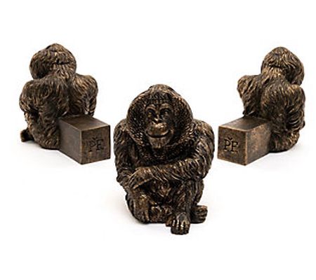 Jardinopia Potty Feet Antiqued Orangutan S/3 Pl anter Feet