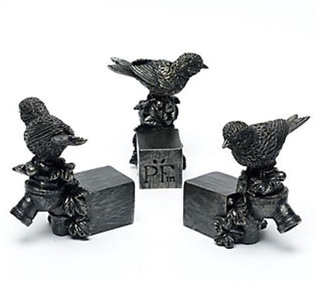 Jardinopia Potty Feet Bronze Antique Bird S/3 P lanter Feet