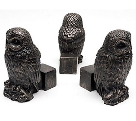 Jardinopia Potty Feet Bronze Antiqued Owls S/3 Planter Feet