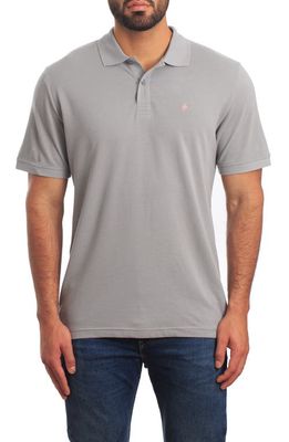 Jared Lang Lightning Bolt Embroidered Polo in Grey