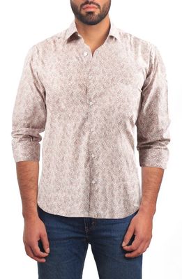 Jared Lang Paisley Button-Up Shirt in Brown
