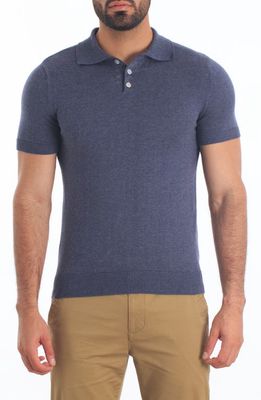 Jared Lang Pima Cotton Polo Sweater in Dark Navy