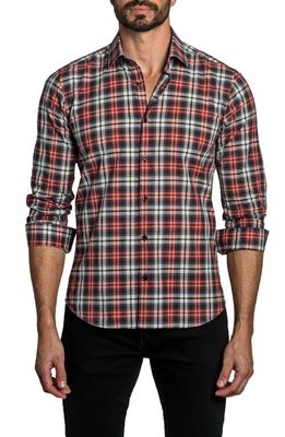 Jared Lang Plaid Button-Up Shirt in Red Check