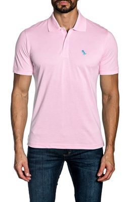 Jared Lang Solid Piqué Polo in Pink