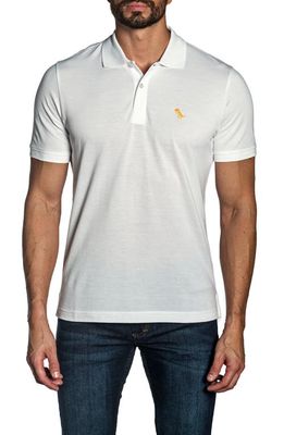 Jared Lang Solid Piqué Polo in White