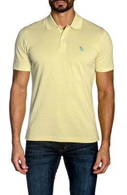 Jared Lang Solid Piqué Polo in Yellow