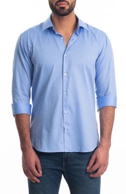 Jared Lang Trim Fit Cotton Button-Up Shirt in Blue