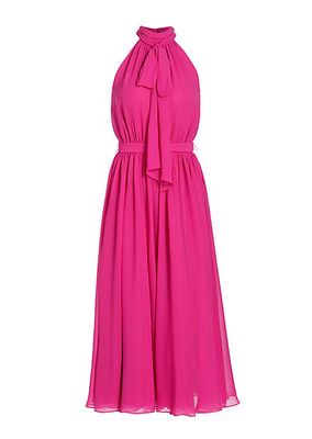 Jasmine Georgette Tieneck Midi-Dress