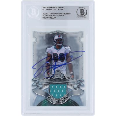 Jason Taylor Miami Dolphins Autographed 2007 Bowman Sterling Relic #BSVR-JT Beckett Fanatics Witnessed Authenticated Card