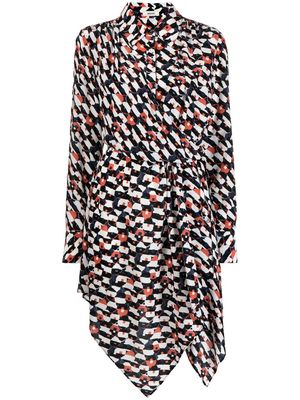 Jason Wu abstract-print draped shirt dress - Multicolour