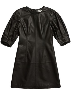 Jason Wu balloon-sleeves short leather dress - Black