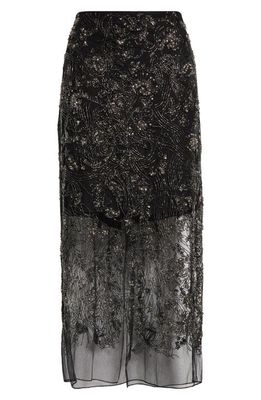 Jason Wu Collection Beaded Midi Skirt in Black