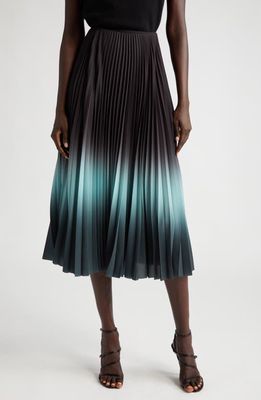 Jason Wu Collection Dip Dye Pleated Skirt in Black/Skyblue/Seagre