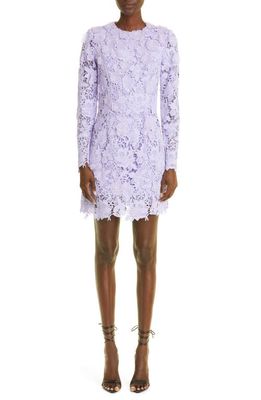 Jason Wu Collection Floral Guipure Lace Minidress in Lavender
