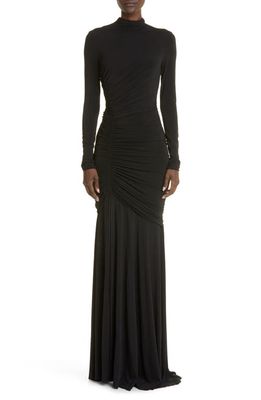 Jason Wu Collection High Neck Long Sleeve Jersey Gown in Black